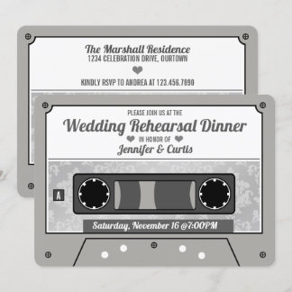Invitación Boda de cinta retro ensayo Cena