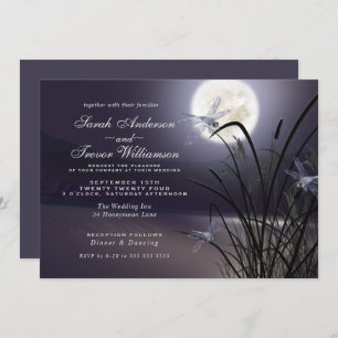 Invitación Boda de ciruela agitada de lunas llenas