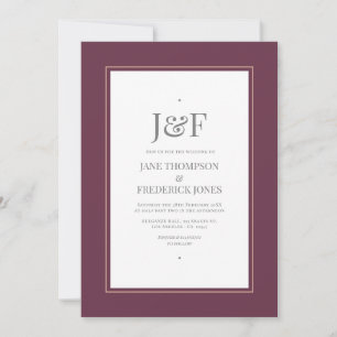 Invitación Boda de ciruela, gris, cobre y rosa polvoriento