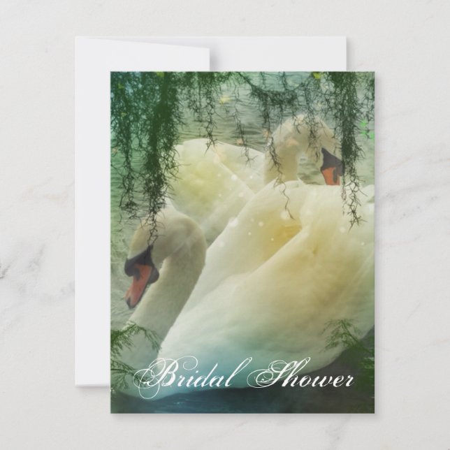 Invitación boda de cisne blanco del lago de verano elegante (Anverso)