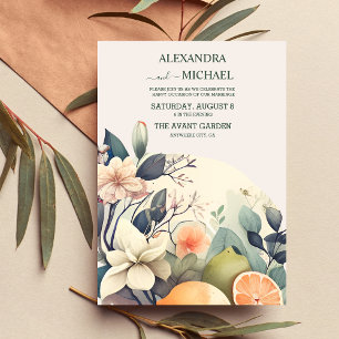 Invitación Boda de cítricos de acuarela rusa