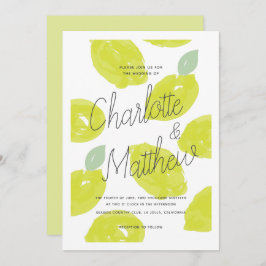 Invitación Boda De Citrus Lime Pintado A Mano