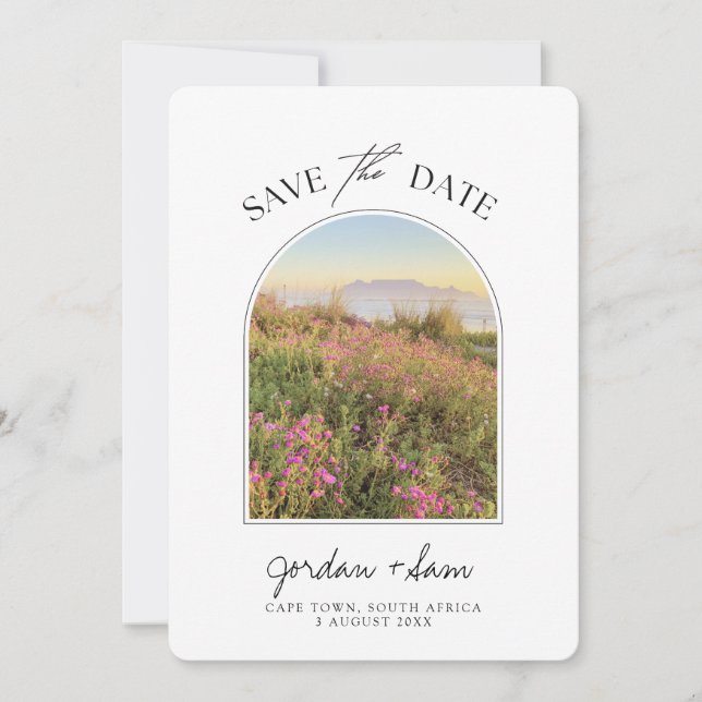 Invitación Boda de Ciudad del Cabo: Montaña para salvar la fe (Anverso)