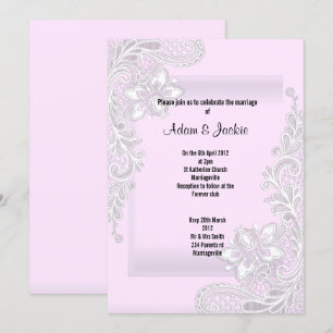 Invitación Boda DE CLASES ELEGANTES DE LACE ROJO