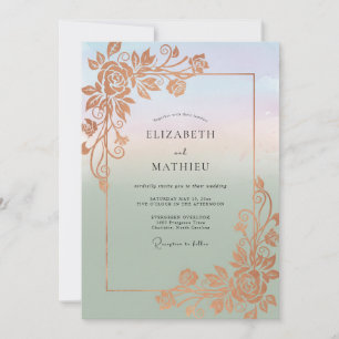 Invitación Boda de cobre con menta y vid