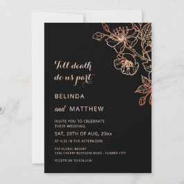 Invitación Boda de Cobre Negro Hasta que la Muerte nos Separe