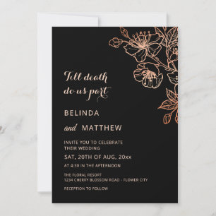 Invitación Boda de Cobre Negro Hasta que la Muerte nos Separe