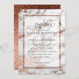 Invitación Boda de cobre y mármol Audaz Elegancia