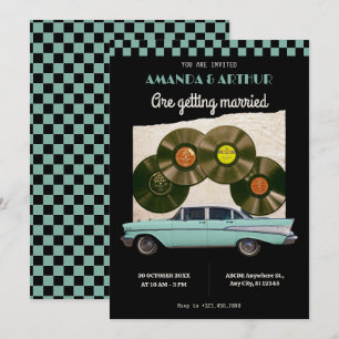Invitación Boda de coche clásico vintage
