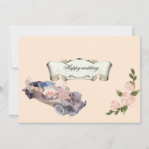 Invitación Boda de coche Navy Floral Bridal Shower & Receta T