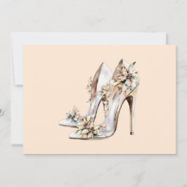 Invitación Boda de coche Navy Floral Desayuno de novia &Recet
