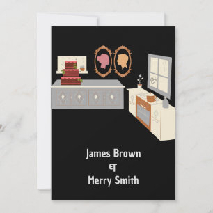 Invitación Boda de cocina de la pareja con personalidad vibra