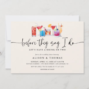 Invitación Boda de cóctel   Fiesta de compromiso