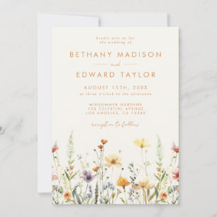 Invitación Boda de código de flor silvestre rusa QR