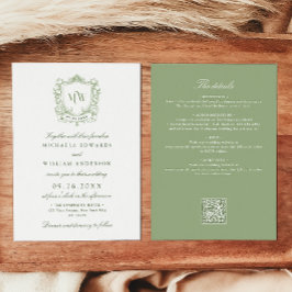 Invitación Boda De Código De Monograma QR De Monograma En Un 