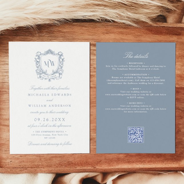 Invitación Boda De Código De Monograma QR De Monograma En Un  (Subido por el creador)