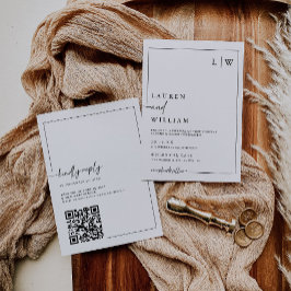 Invitación Boda De Código Moderno Minimalista Todo En Un Solo