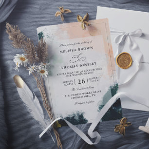 Invitación Boda de Código QR Abstracto Moderno Colorido y Eco