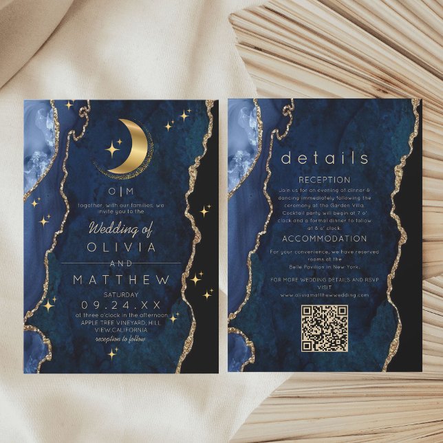 Invitación Boda de código QR azul celeste temperamental  (Subido por el creador)