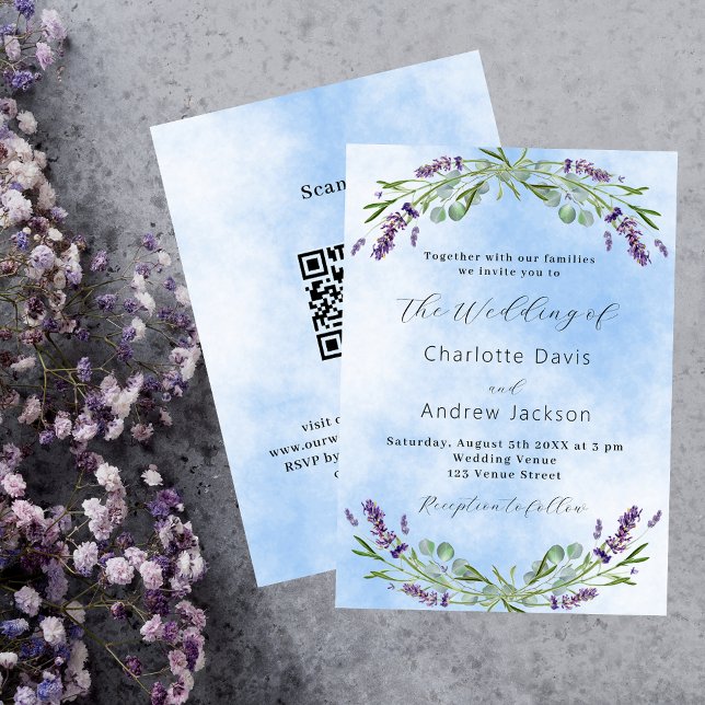 Invitación Boda de código QR azul de depilación (Subido por el creador)