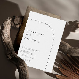 Invitación Boda de código QR blanco y negro de arco moderno