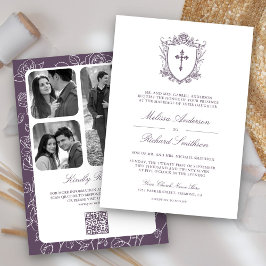 Invitación Boda de código QR católico católico católico-viole