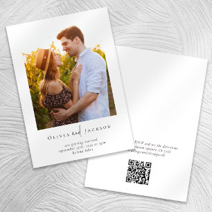 Invitación Boda de código QR con escritura Minimalista modern