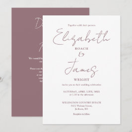Invitación Boda de código QR con guión sencillo elegante