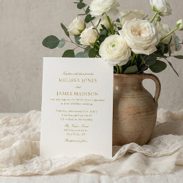 Invitación Boda de Código QR de 4 Fotos con Letra Clásica Tra