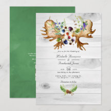 Boda de código QR de acuarela forestal rústica RSV