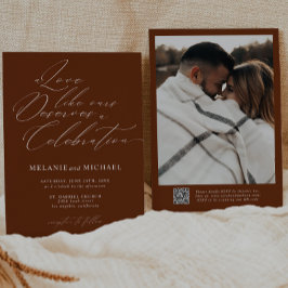 Invitación Boda de código QR de caligrafía de guión clásico r