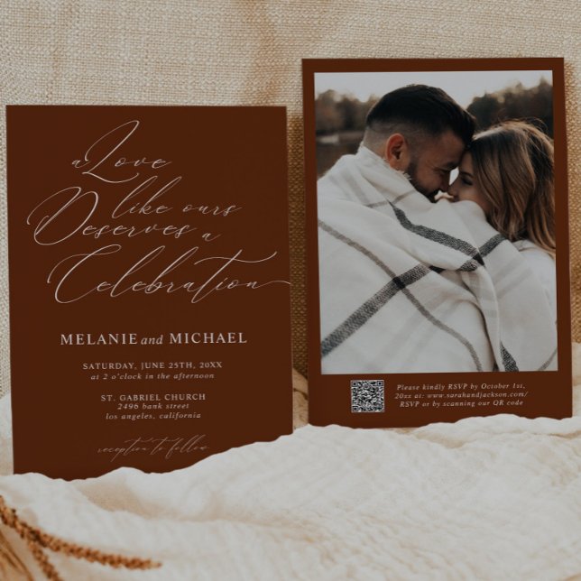 Invitación Boda de código QR de caligrafía de guión clásico r (Subido por el creador)