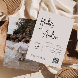 Invitación Boda de código QR de caligrafía personalizada