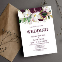 Boda de código QR de color de agua borgoña Floral