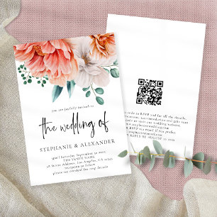 Invitación Boda de código QR de escritura de caracteres moder