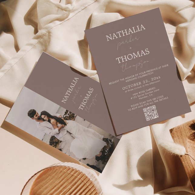 Invitación Boda de código QR de escritura de tipografía moder (Subido por el creador)