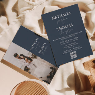 Invitación Boda de código QR de escritura de tipografía moder