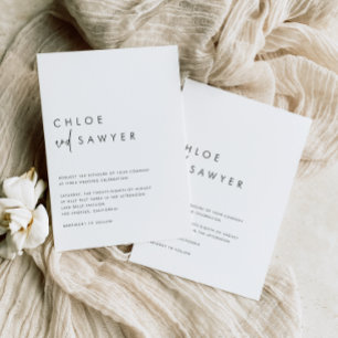 Invitación Boda de código QR de escritura manuscrita moderna 