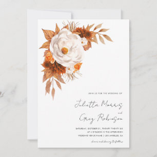 Invitación Boda de código QR de escritura moderna de Boho Fal