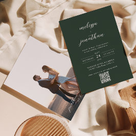 Invitación Boda de código QR de escritura moderna de foto ver