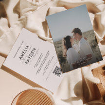 Boda de código QR de escritura tipográfica clásica