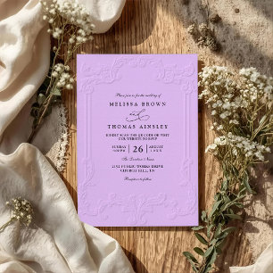 Invitación Boda de código QR de estampado ornamentado elegant