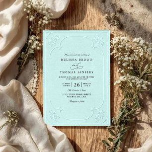 Invitación Boda de código QR de estampado ornamentado elegant