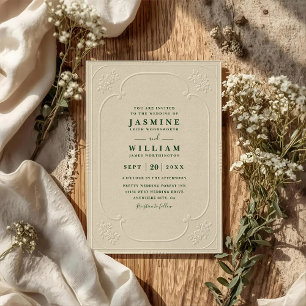 Invitación Boda de código QR de estampado ornamentado elegant