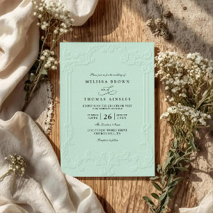Invitación Boda de código QR de estampado ornamentado elegant