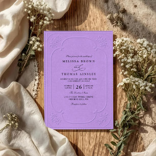 Invitación Boda de código QR de estampado ornamentado elegant