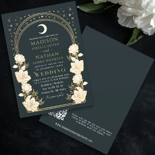 Invitación Boda de código QR de estilo Art Nouveau elegante c