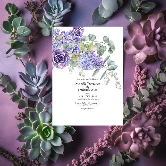 Invitación Boda de código QR de eucalipto Suculentas RSVP (Subido por el creador)