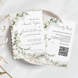 Invitación Boda de código QR de Eucalyptus