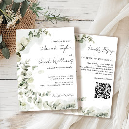 Invitación Boda de código QR de Eucalyptus